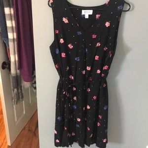 Elle black floral sleeveless dress